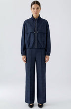 Dark Blue & Grey Soft Checked Trousers with Pleat