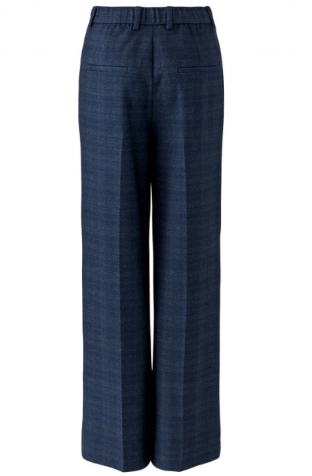 Dark Blue & Grey Soft Checked Trousers with Pleat