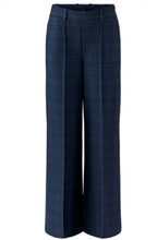 Dark Blue & Grey Soft Checked Trousers with Pleat