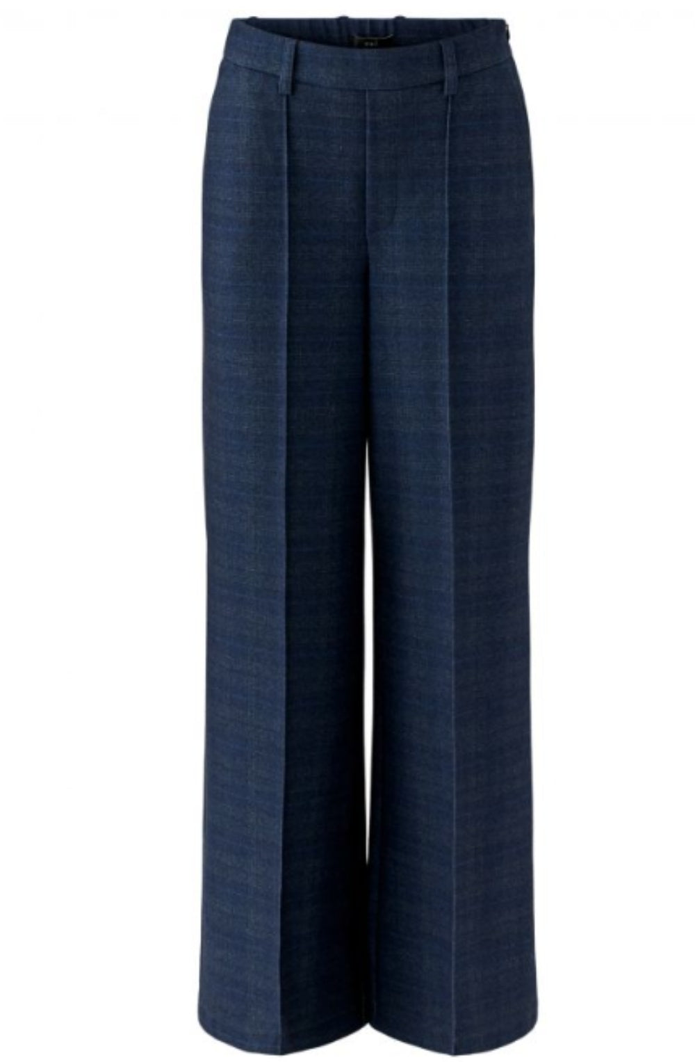 Dark Blue & Grey Soft Checked Trousers with Pleat