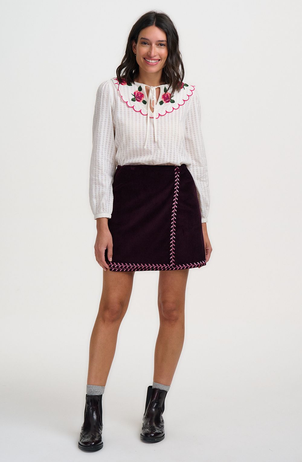 Bloom Rose Nessie Scallop Collar Blouse
