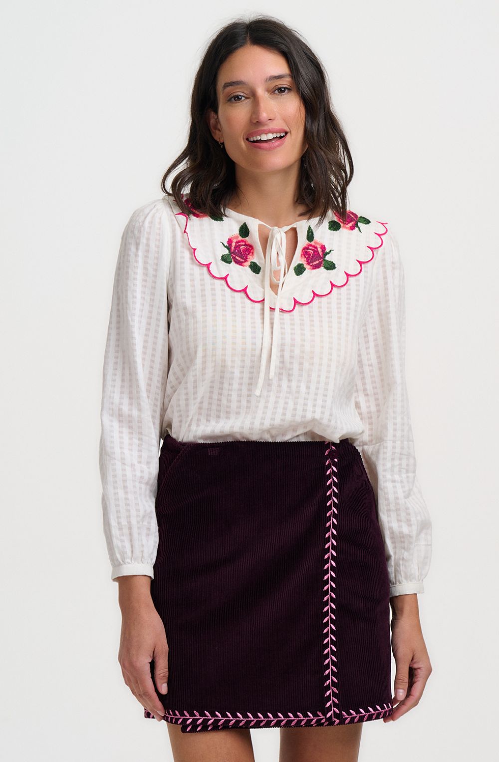 Bloom Rose Nessie Scallop Collar Blouse
