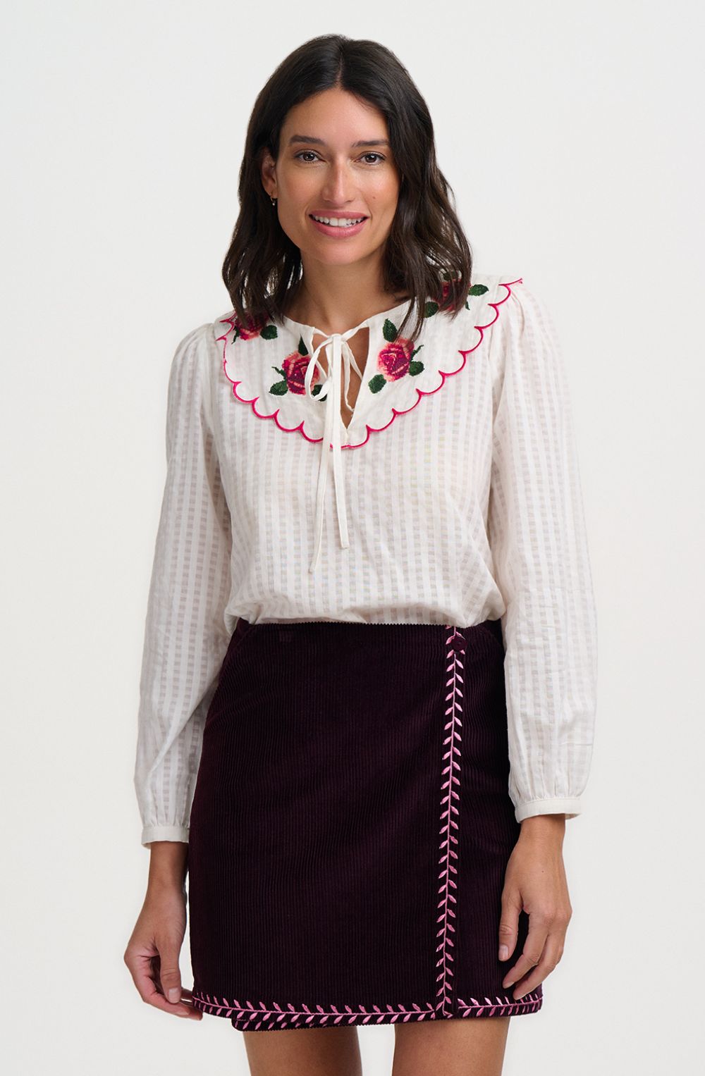 Bloom Rose Nessie Scallop Collar Blouse