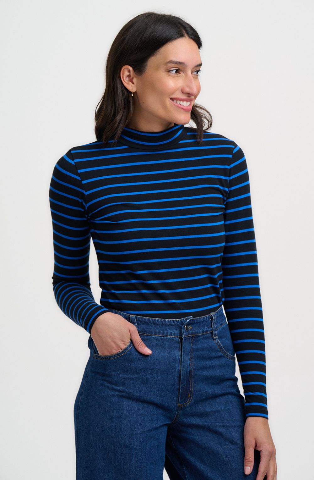Blue Striped Annika Jersey Top