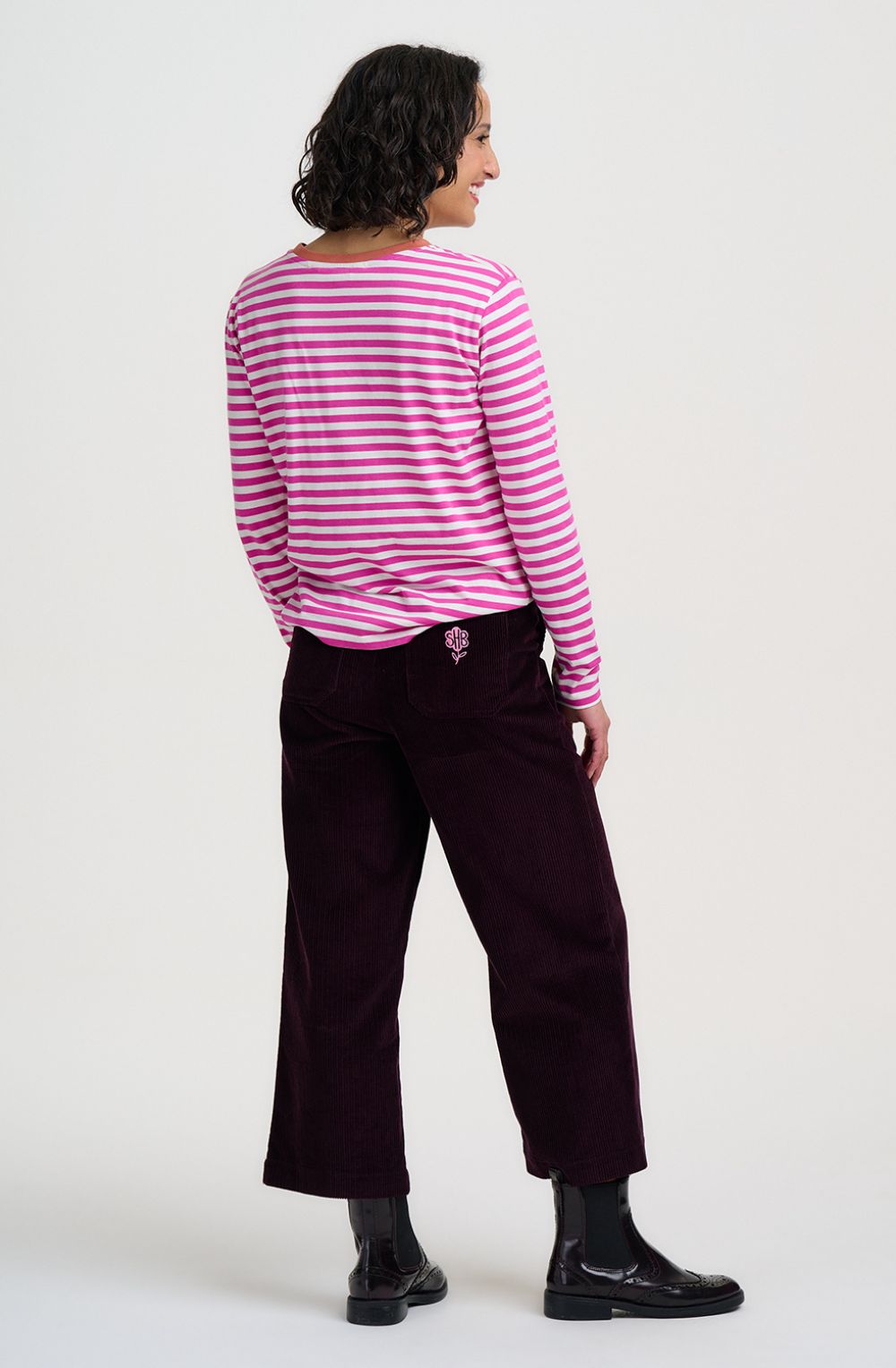Magenta Chicken Embroidery Brunswick Jersey Top