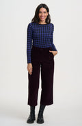 Dark Plum Lindley Cord Cropped Trousers