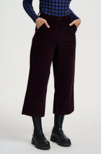 Dark Plum Lindley Cord Cropped Trousers