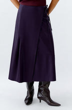 Purple Mysterioso Faux Leather Wrap Skirt