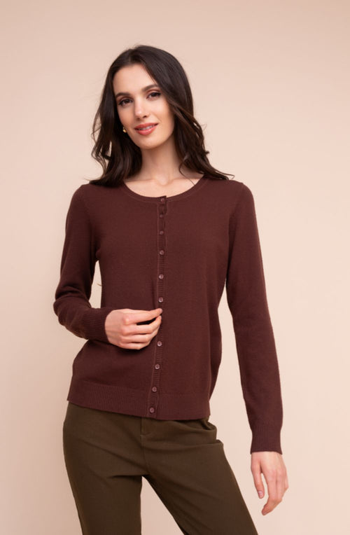 Chocolate Super Fine Knit Cardigan