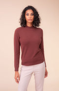 Chocolate Fine Knit High Neck Jumper