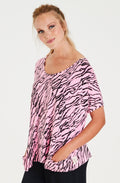 Alana Pink Animal Print Top