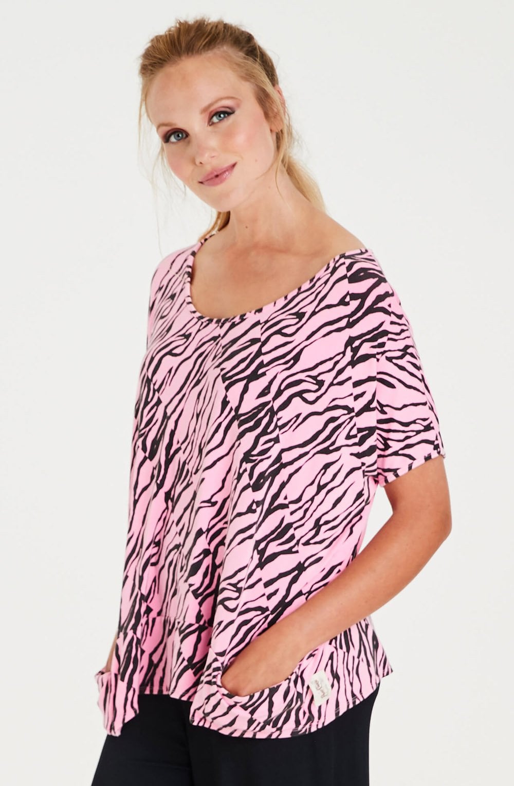 Alana Pink Animal Print Top