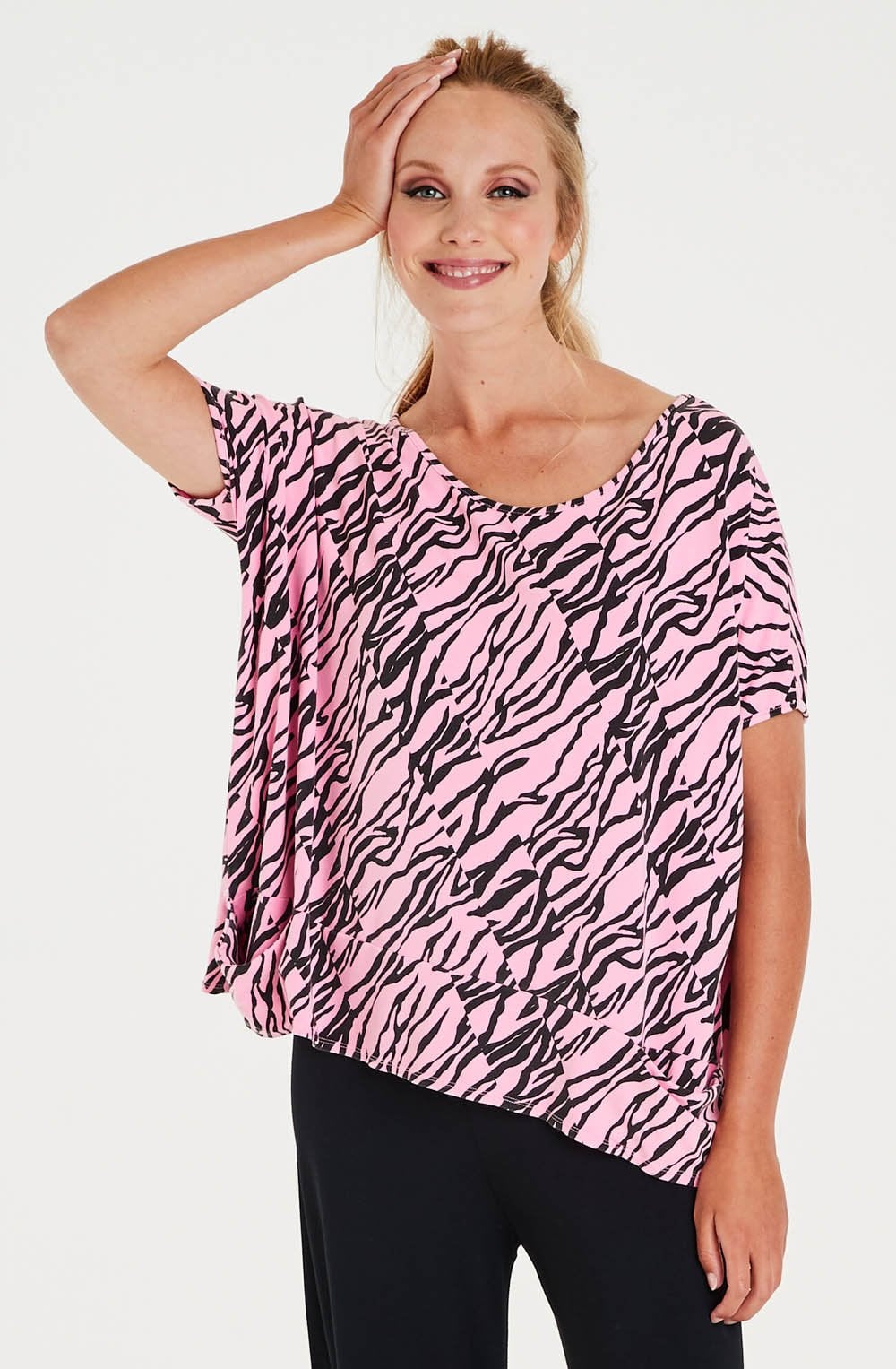 Alana Pink Animal Print Top