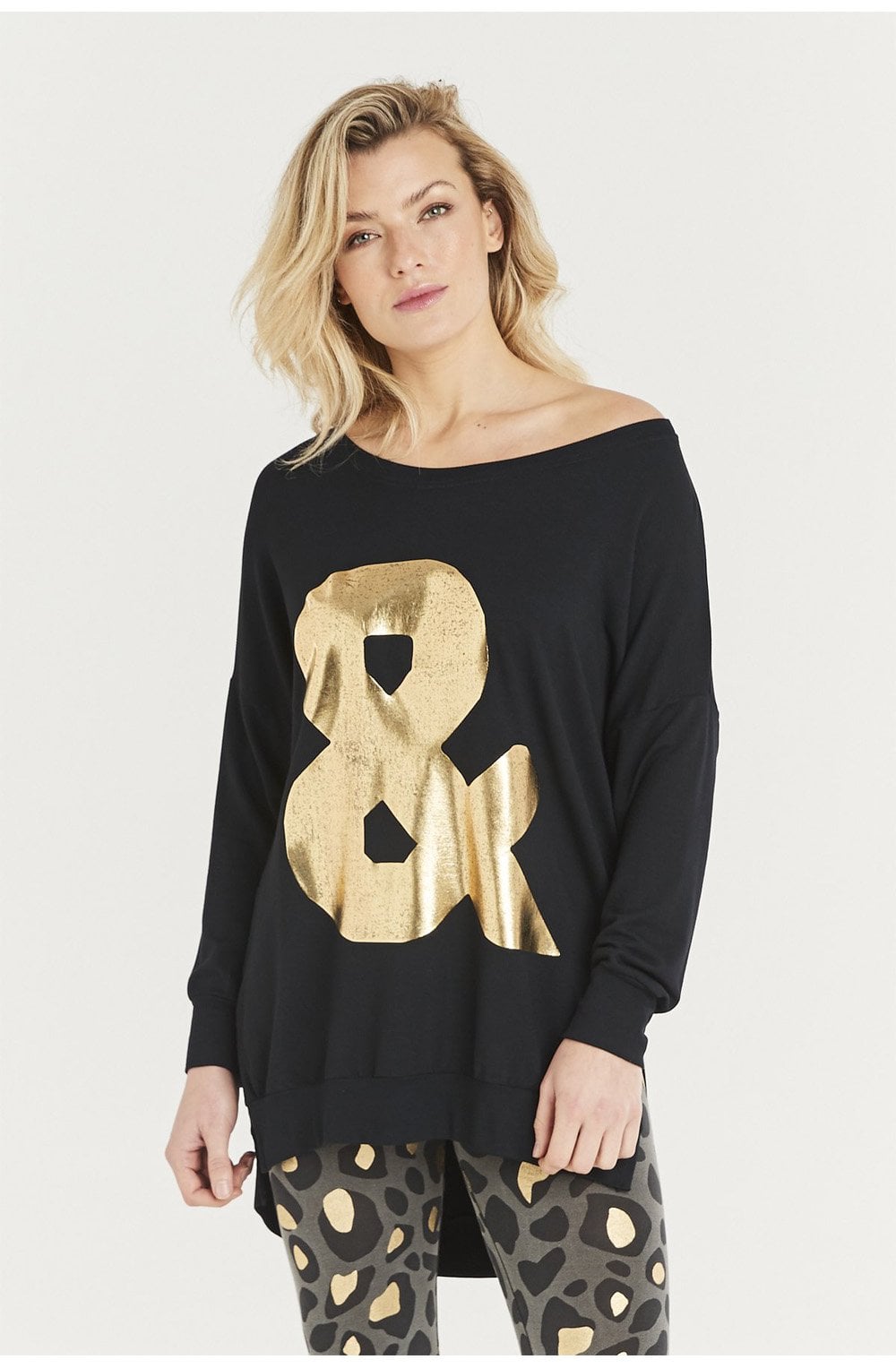 And Black Jersey Top