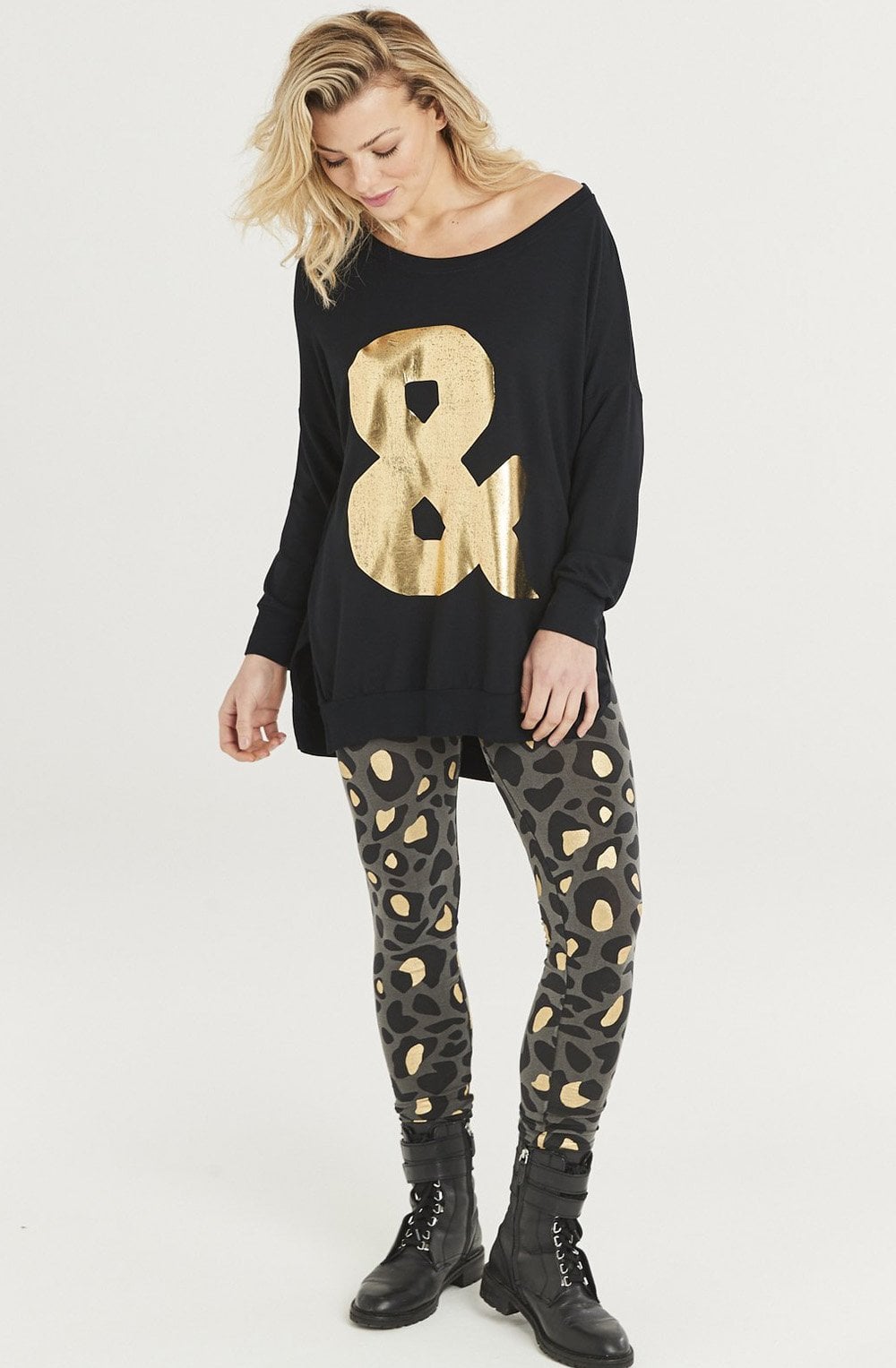 And Black Jersey Top
