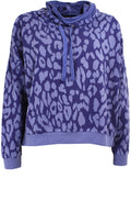 Animal Print Cowl Neck Sweater