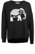 Black Elephant Design Top