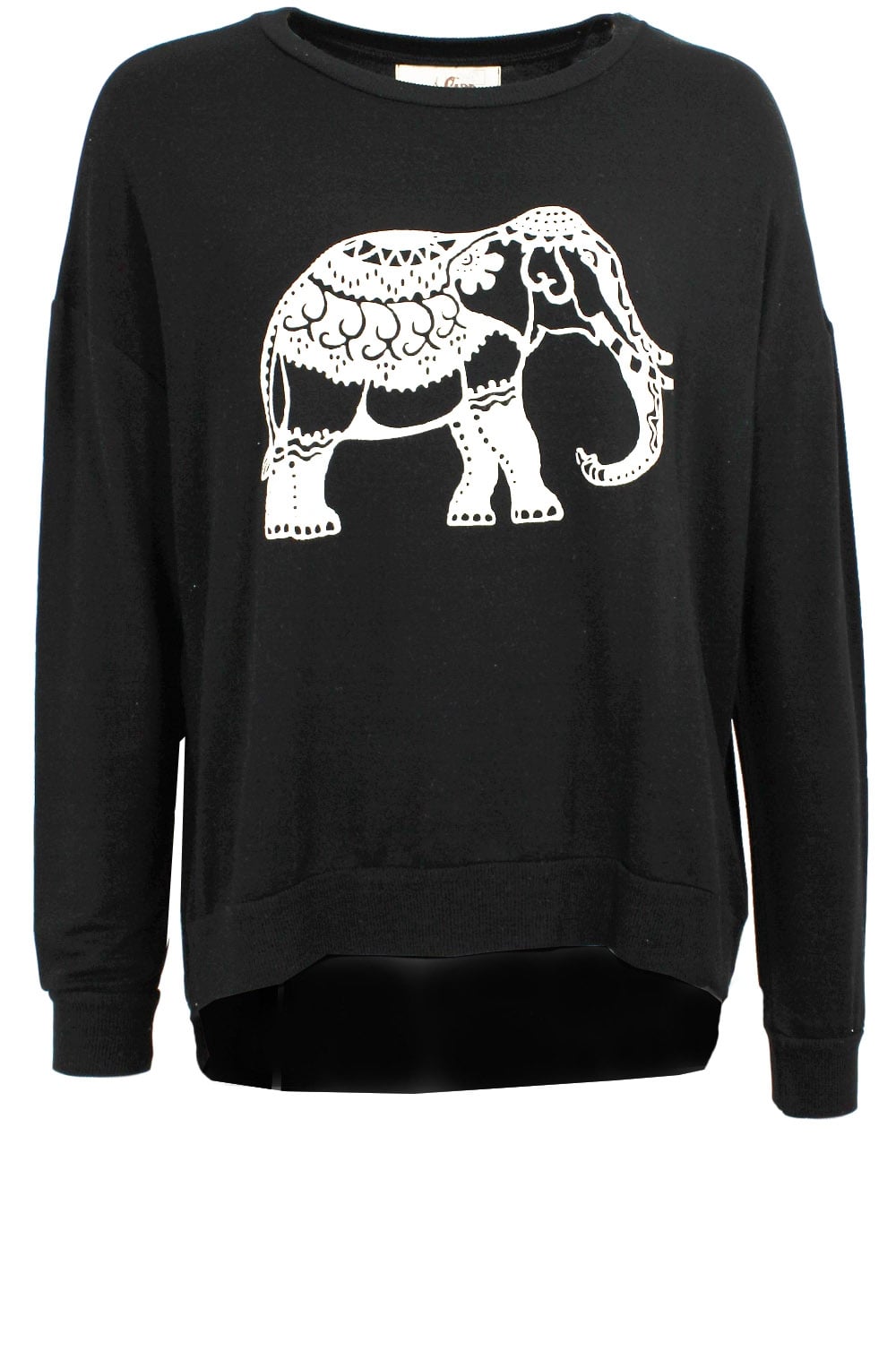 Black Elephant Design Top