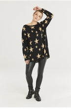 Black & Gold Starry Knit Jumper