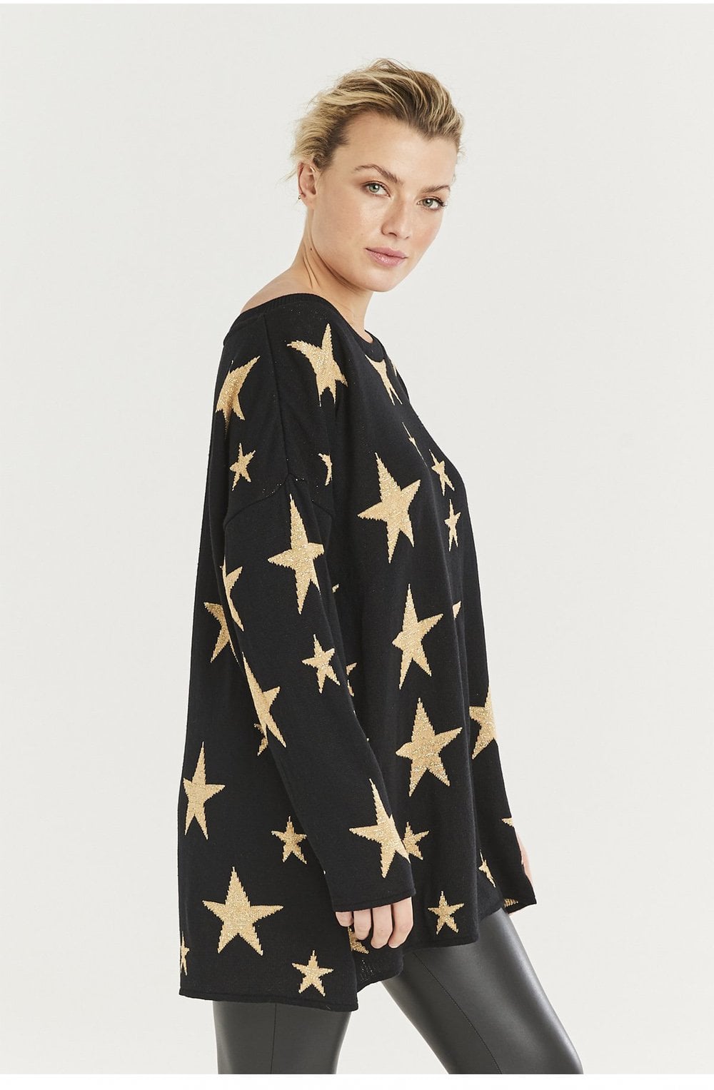 Black & Gold Starry Knit Jumper