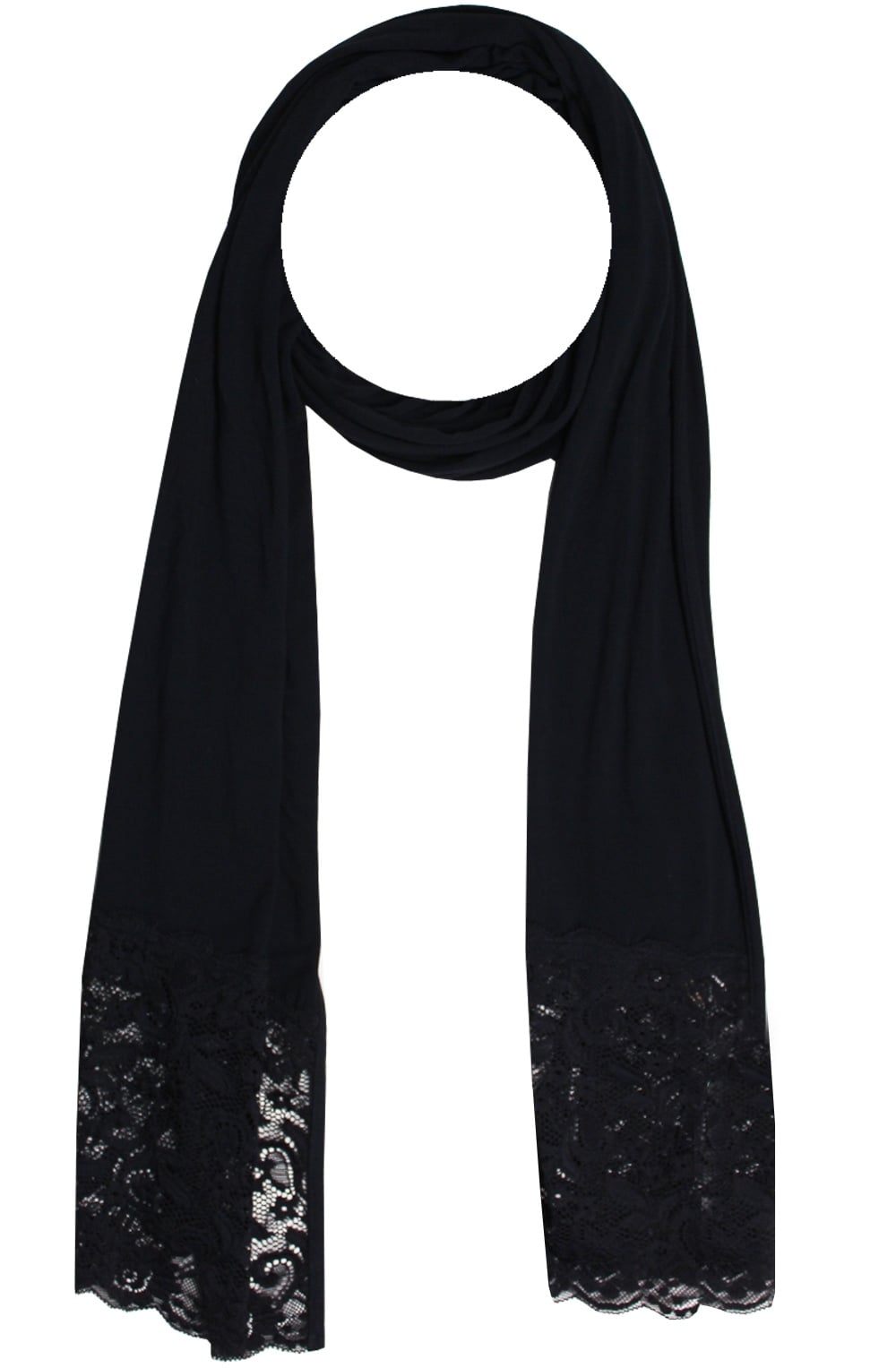 Black Lace Detailed Scarf