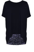 Black Lace Panel Top