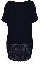 Black Lace Panel Top