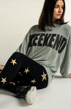 Black Metallic Star Leggings