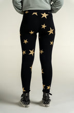 Black Metallic Star Leggings