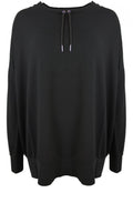 Black Oversized Jersey Top
