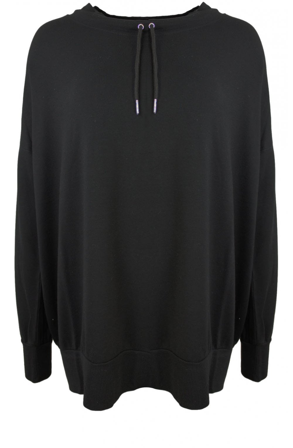 Black Oversized Jersey Top
