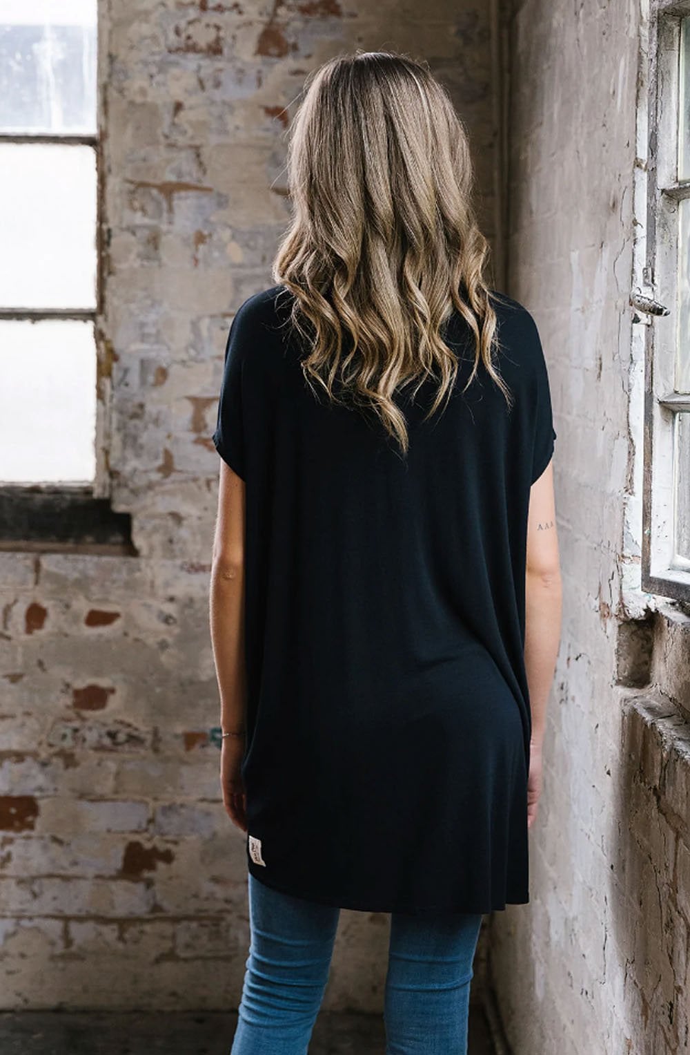 Black Oversized Zip Top