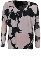 Bold Print Chiffon Black Top