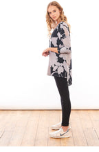Bold Print Chiffon Black Top