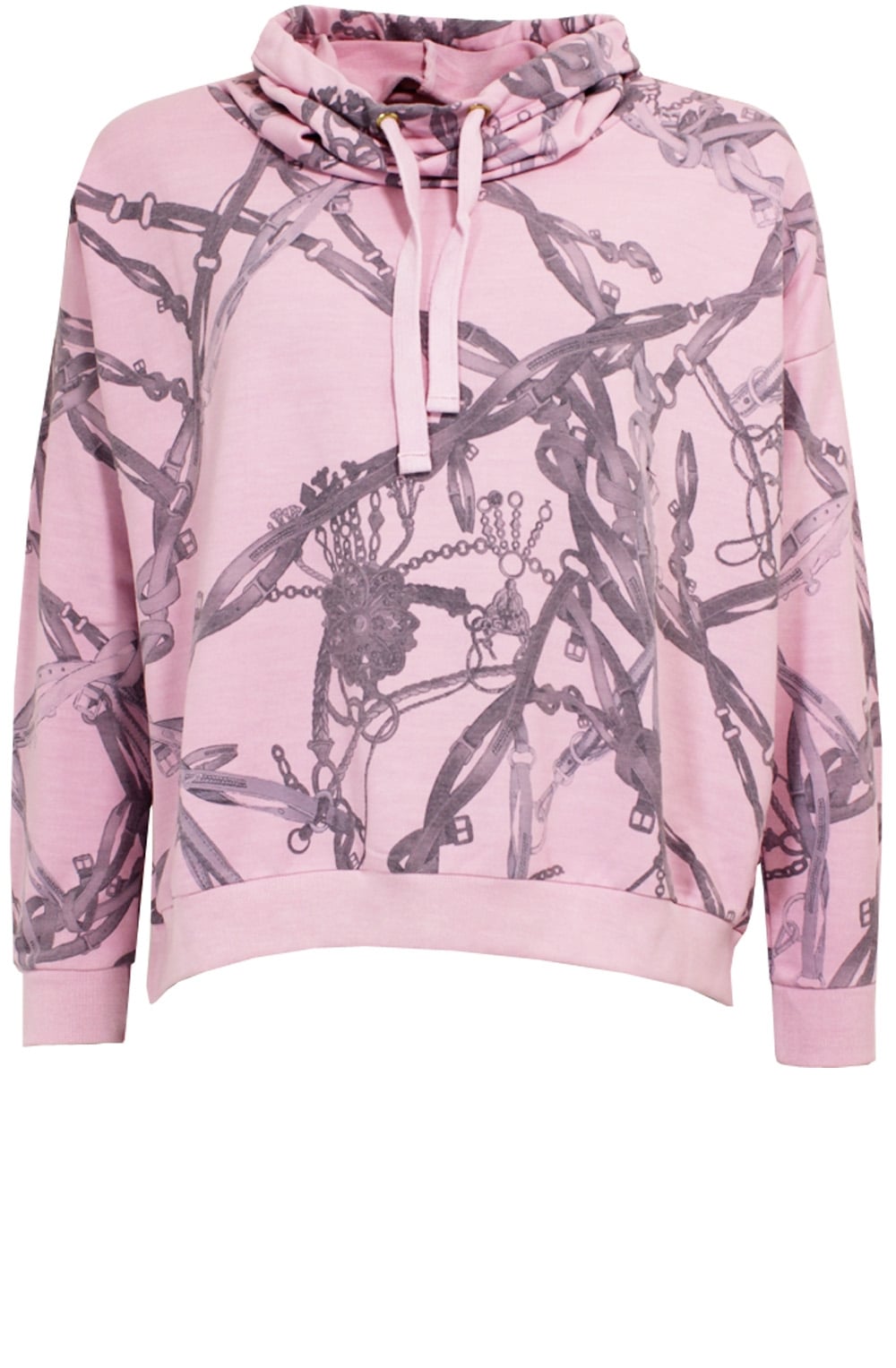 Boxy Pink Patterned Sweatshirt
