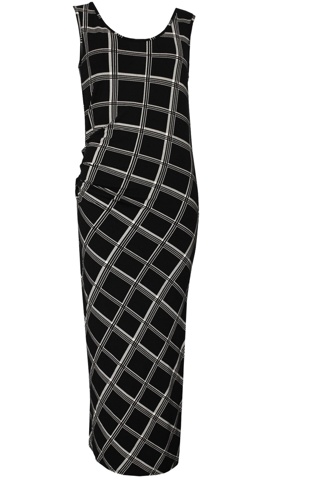 Check Print Jersey Dress