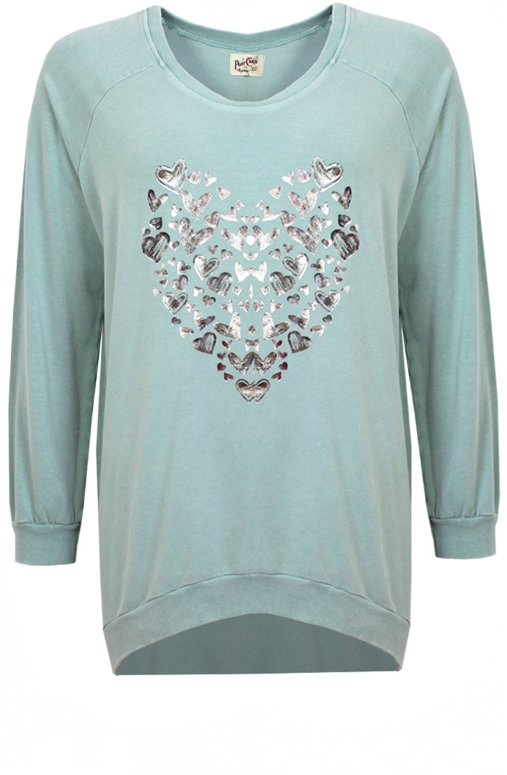 Duck Egg Silver Heart Sweatshirt