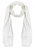 Ellie White Lace Detailed Scarf