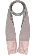 Fudge Marl Lace Detailed Scarf