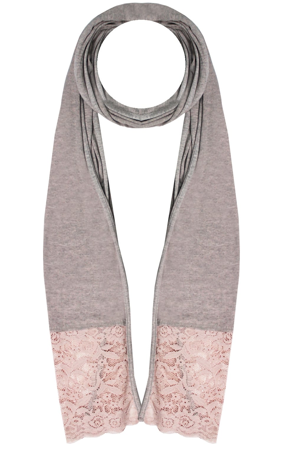 Fudge Marl Lace Detailed Scarf