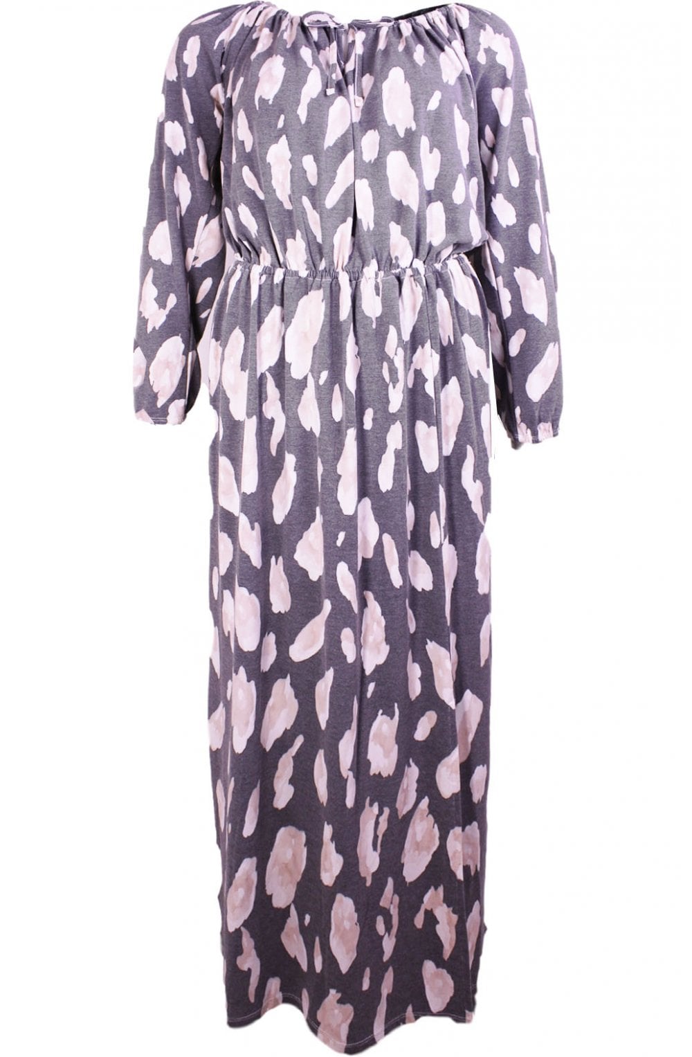 Grey Patterned Jersey Maxi Dress