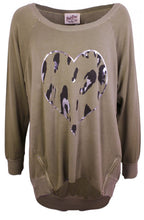 Heart Design Oversized Top