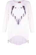 Hearty White Heart Design Top