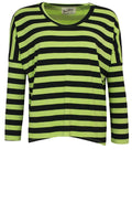 Lime Green & Black Striped Top