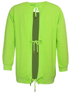 Lime Green Tie Back Sweatshirt
