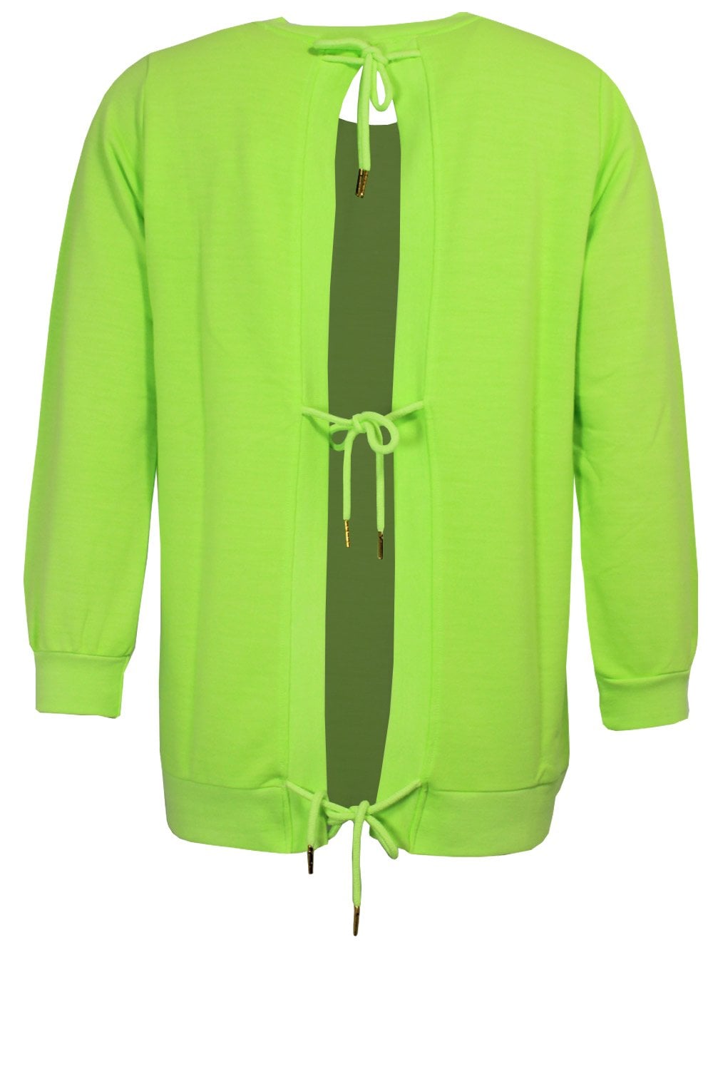 Lime Green Tie Back Sweatshirt
