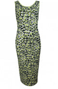 Metallic Leopard Print Midi Dress
