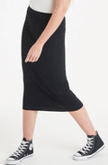 Milly Black Jersey Midi Skirt
