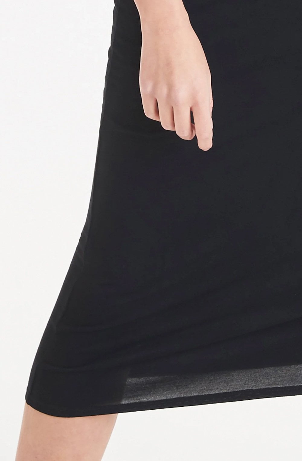 Milly Black Jersey Midi Skirt