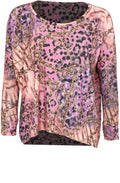 Mixed Print Chiffon Back Top